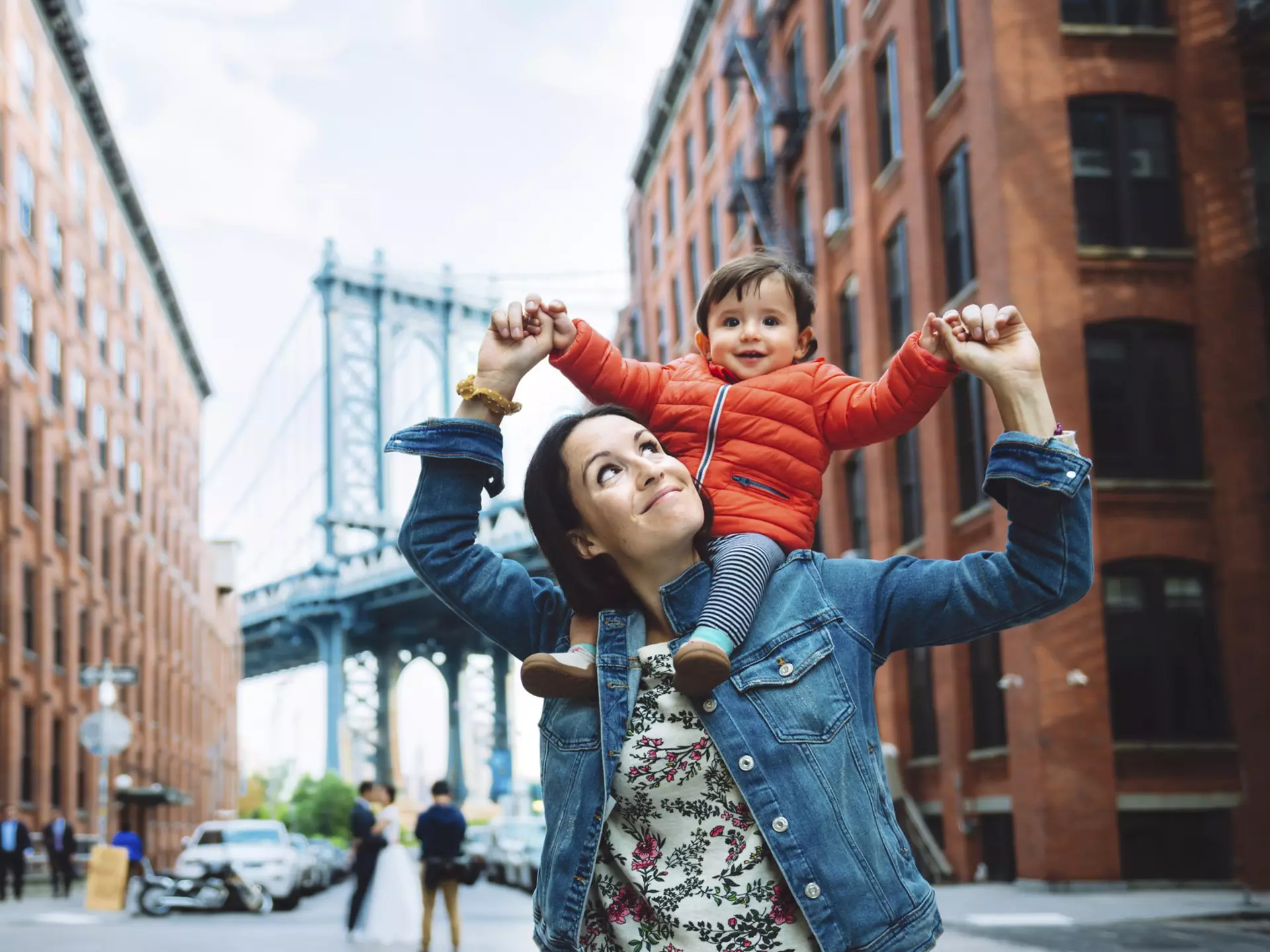 USA, New York, New York City, Mother and baby in Brooklyn with Manhattan Bridge in the background
995486514
Human Body Part, Trust, Adult, Contented Emotion, Suspension Bridge, Baby - Human Age, Color Image, Tourism, Positive Emotion, Parent, Manhattan Bridge, Cheerful, Confidence, Happiness, Women, New York City, Photography, New York State, Human Joint, Wanderlust, Built Structure, City, Outdoors, USA, Metropolis, Caucasian Ethnicity, Travel, Mother, On The Move, Childhood, 6-11 Months, Sitting, Family, Bonding, Passenger, Portrait, Architecture, Journey, Laughing, Bridge - Built Structure, Toothy Smile, Females, People, Carrying On Shoulders, House, Raising Arms, Cute, City Break, Globetrotter, Single Mother, Mid Adult, Shoulder, Brooklyn - New York, Joy, Travel Destinations, Horizontal, Mid Adult Women, Daughter, Brooklyn, Togetherness, Copy Space, Child, Baby Girls, Building, Bridge, One Parent, Smiling, 30-34 Years, Carrying, Goal, 30-39 Years
