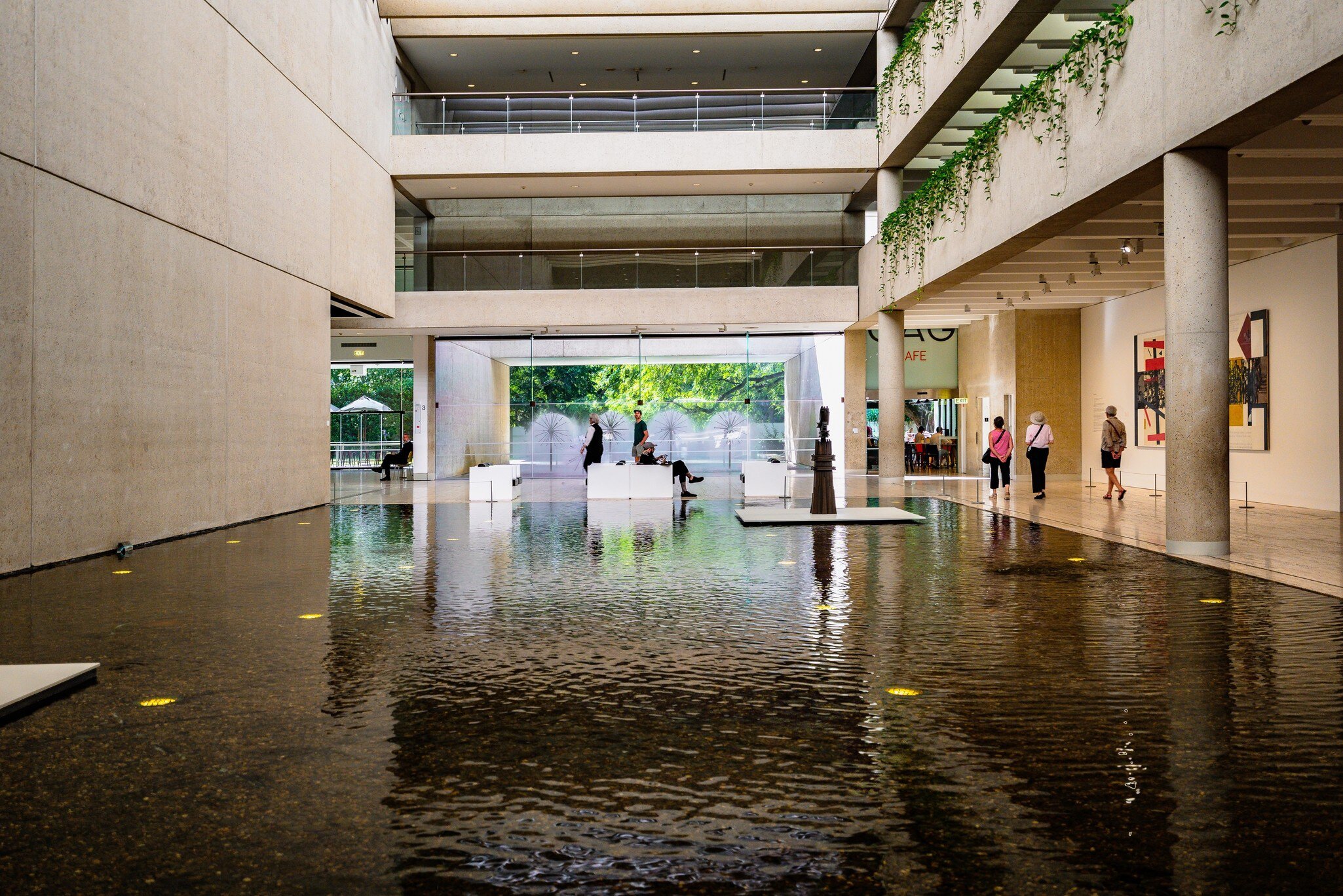 Pool inside of the Queensland Museum Kurilpa in Brisbane, Australia.