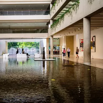 Pool inside of the Queensland Museum Kurilpa in Brisbane, Australia.
