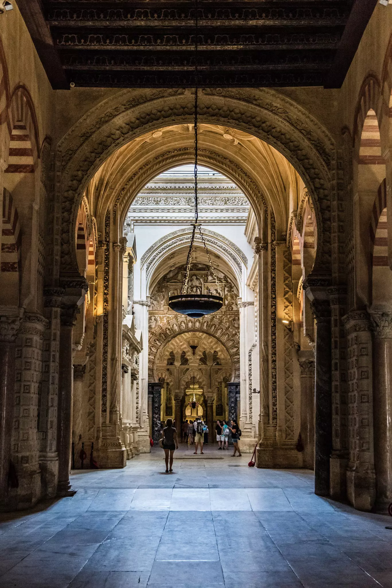 View towards the Capilla de Villaviciosa in the Mezquita of Córdoba, Spain.