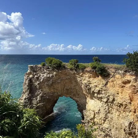 A stone arch eroded by the ocean