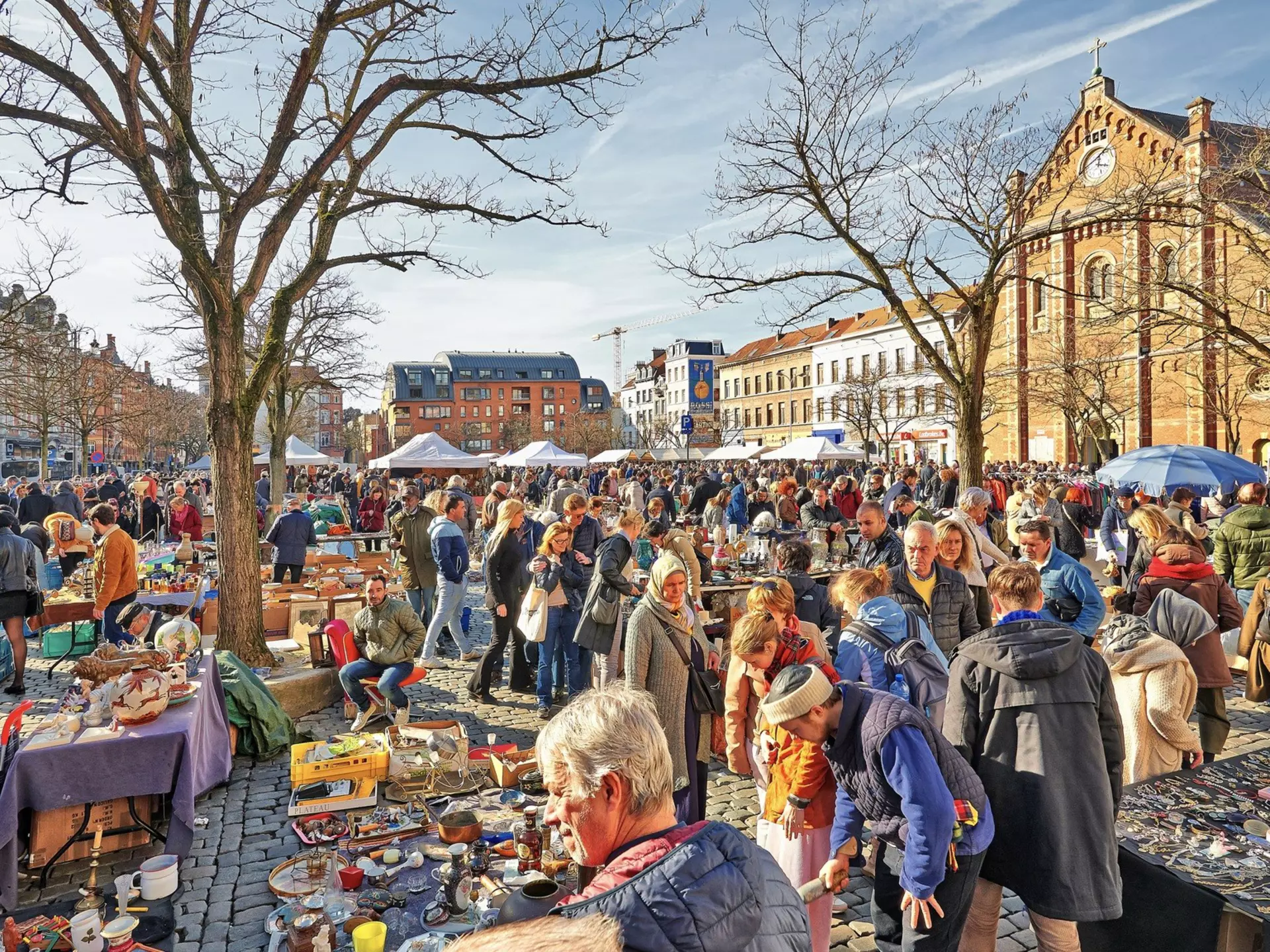 The (free) people-watching is as appealing as the vintage finds at the daily Place du Jeu de Balle flea market in Brussels. Shutterstock