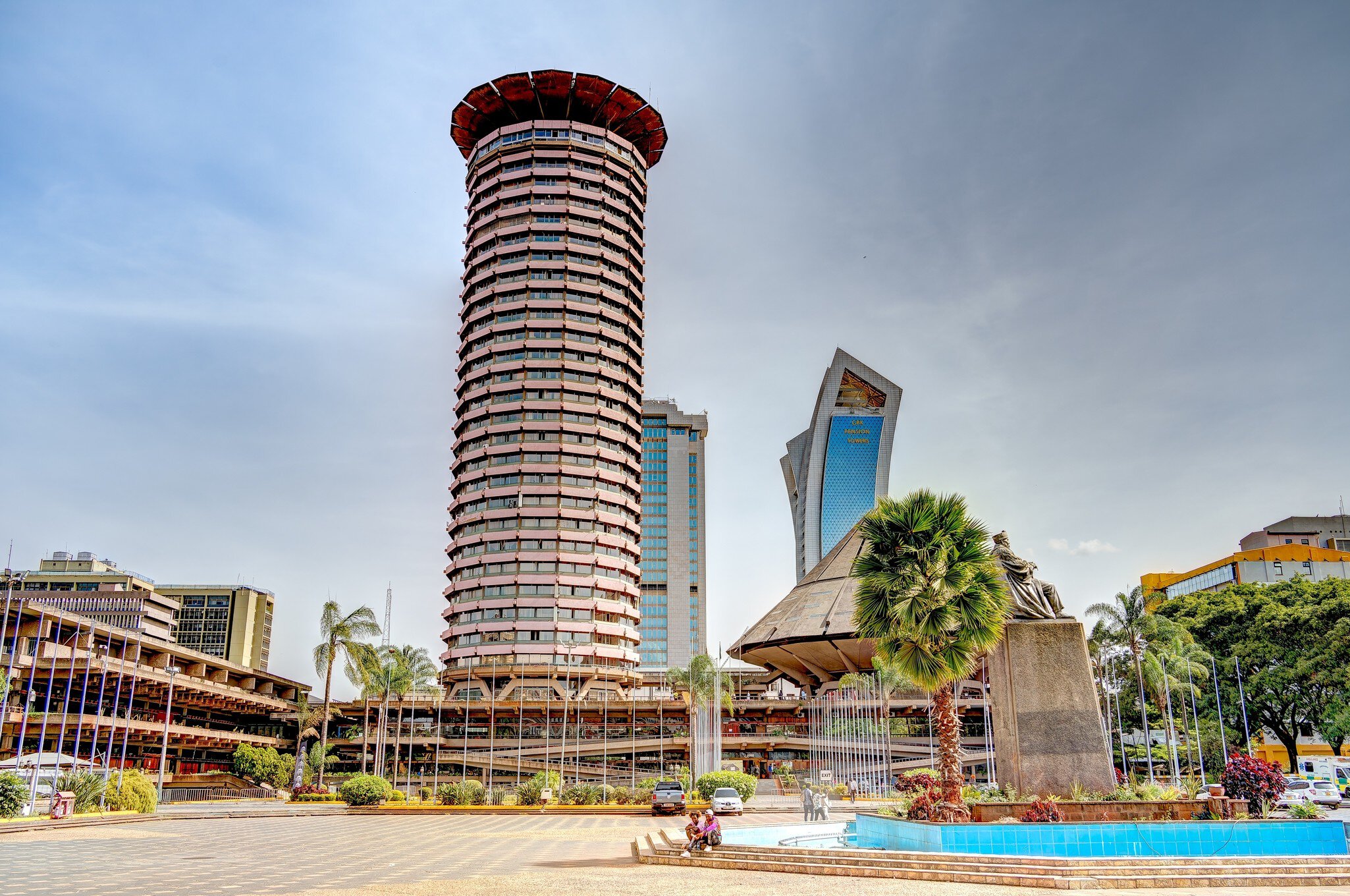 Landmark buildings in sunny weather in Nairobi, Kenya.