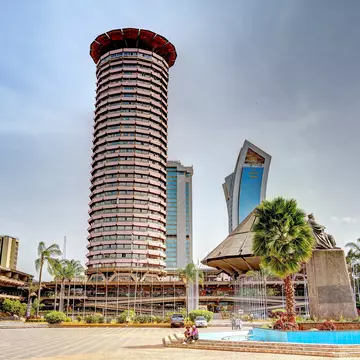 Landmark buildings in sunny weather in Nairobi, Kenya.
