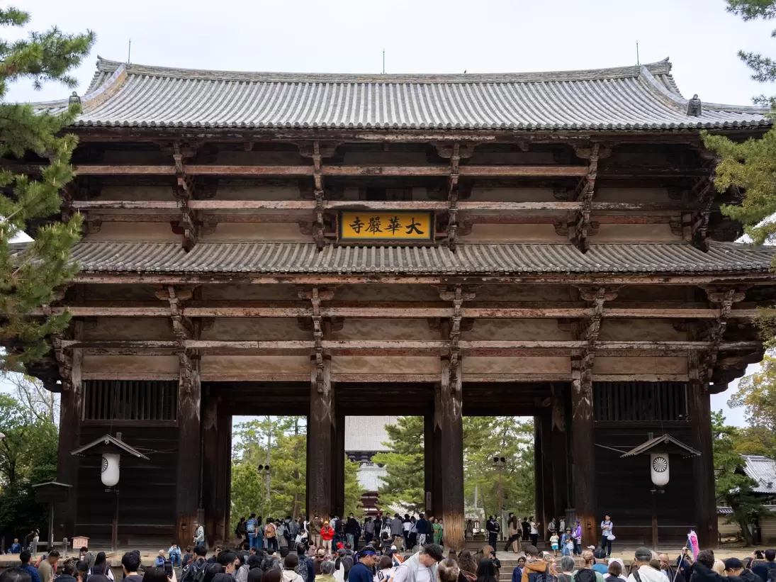 Nara, Japan - April, 5th, 2026: Crowd of people at the Nandaimon gate of the Todai-ji temple in the Nara-Koen park, Nara, Japan, License Type: media, Download Time: 2026-05-29T19:42:40.000Z, User: LP_NZhan, Editorial: true, purchase_order: 65050 - Digital Destinations and Articles, job: App Content, client: Lonely Planet App, other: Nadine