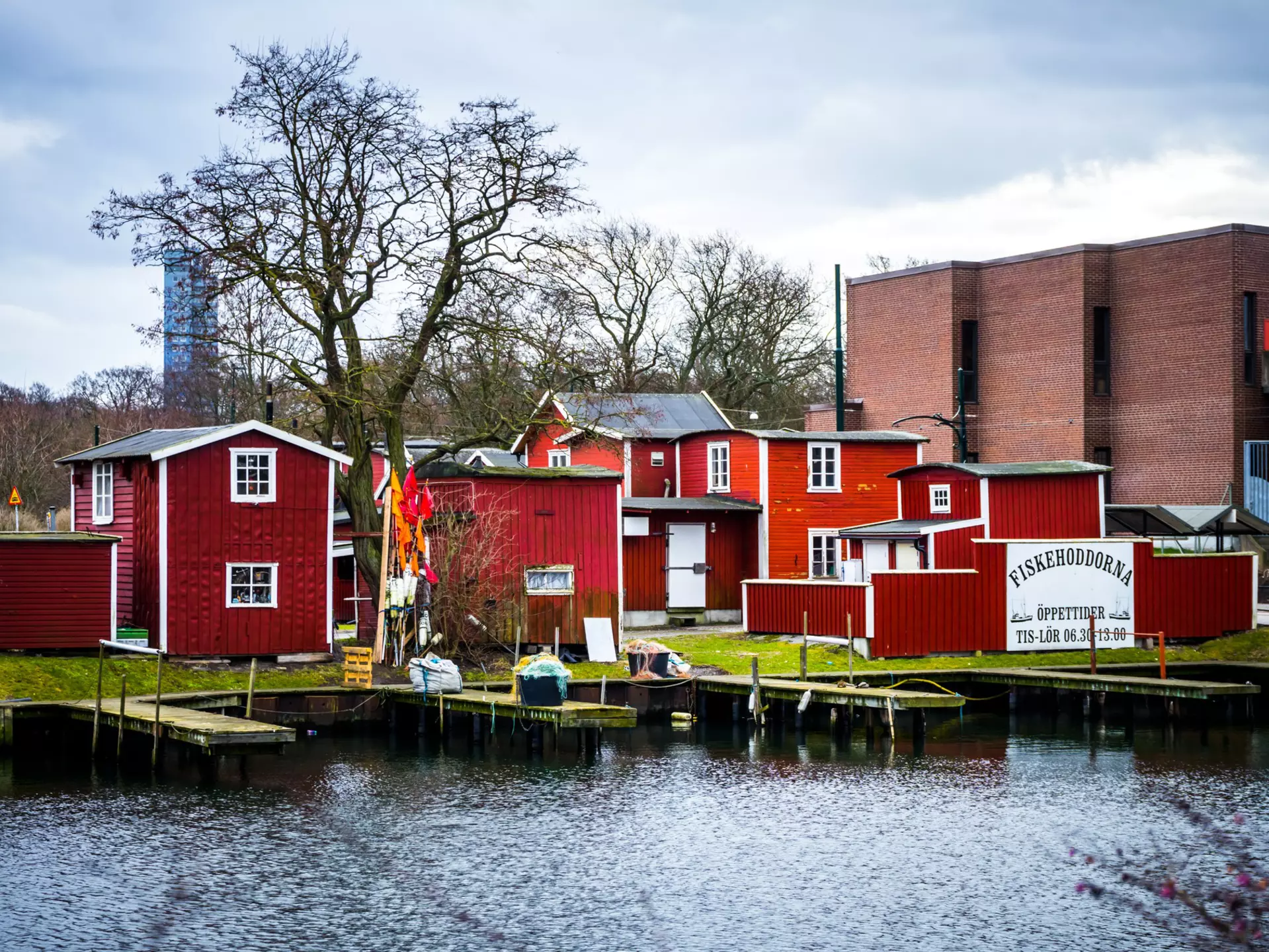 Fiskehoddorna in Malmö is the largest marketplace for fishermen and fishmongers in the Skåne region