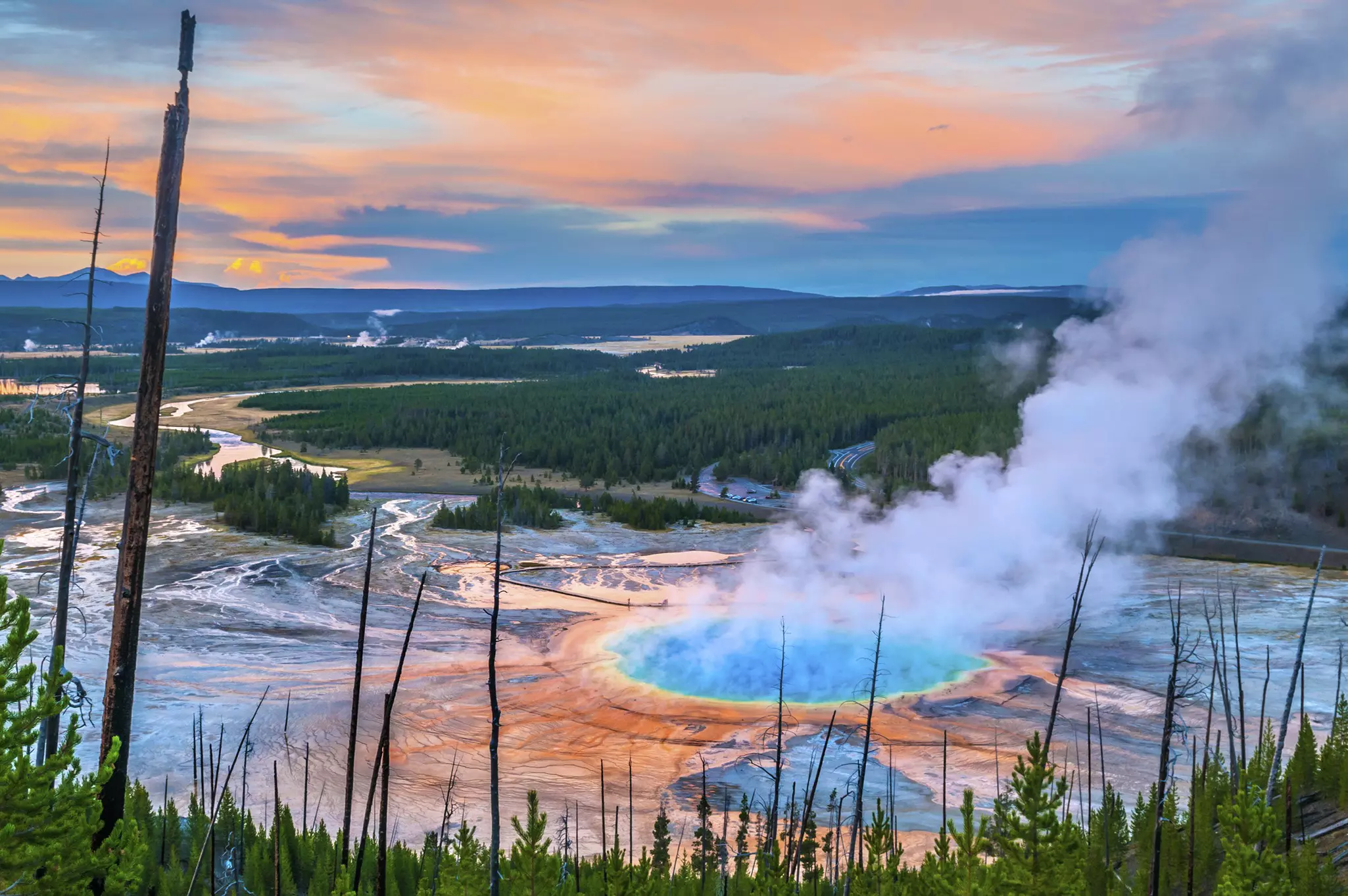Grand Prismatic Geyser in Yellowstone National Park