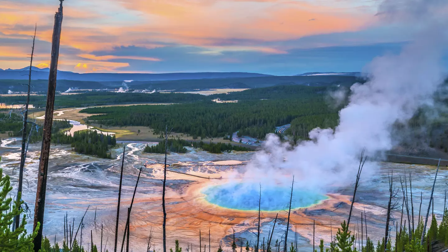 Grand Prismatic Spring at Yellowstone's Midway Geyser Basin, Wyoming