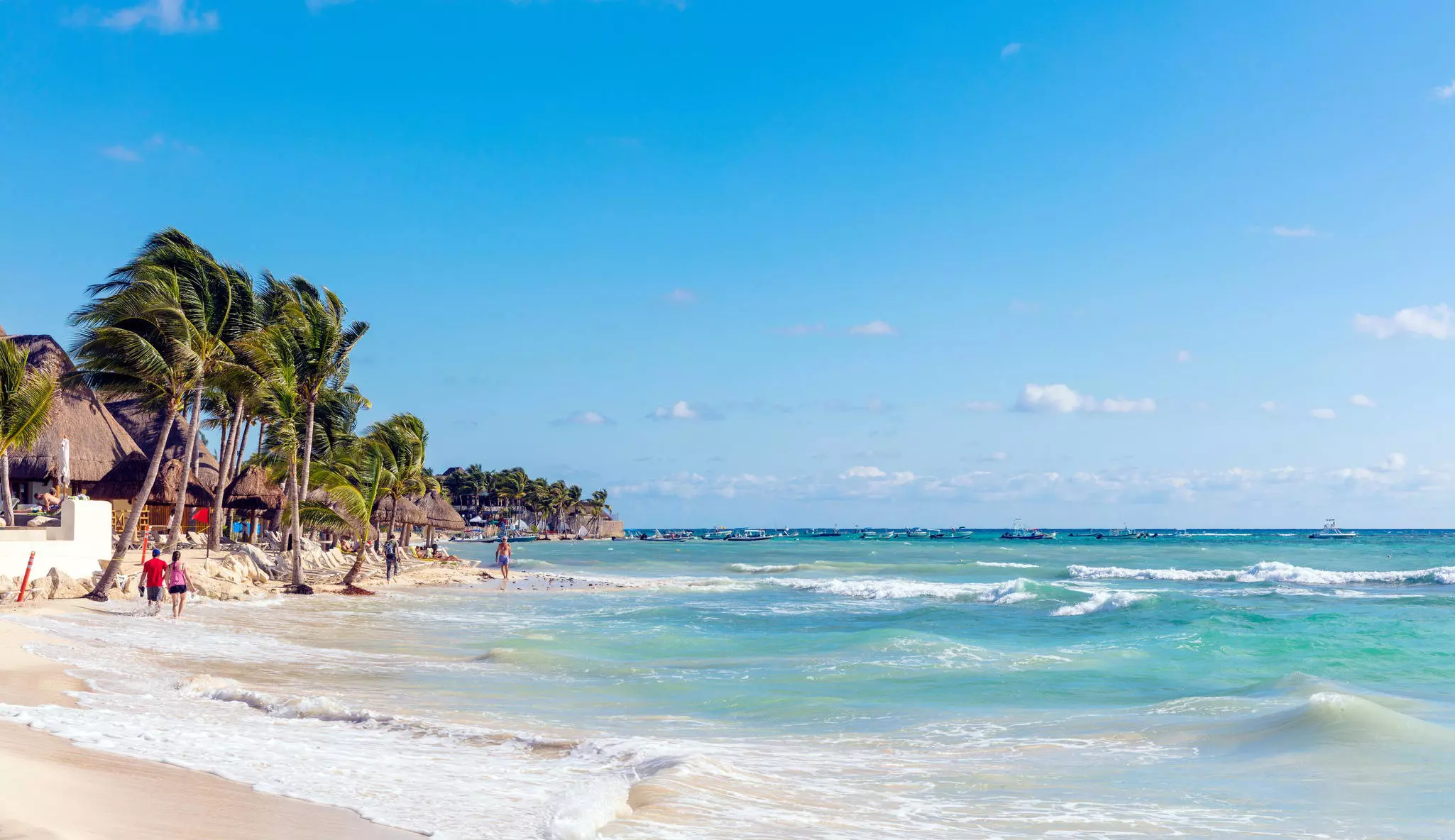 White sand beach in Playa del Carmen, Riviera Maya, Mexico