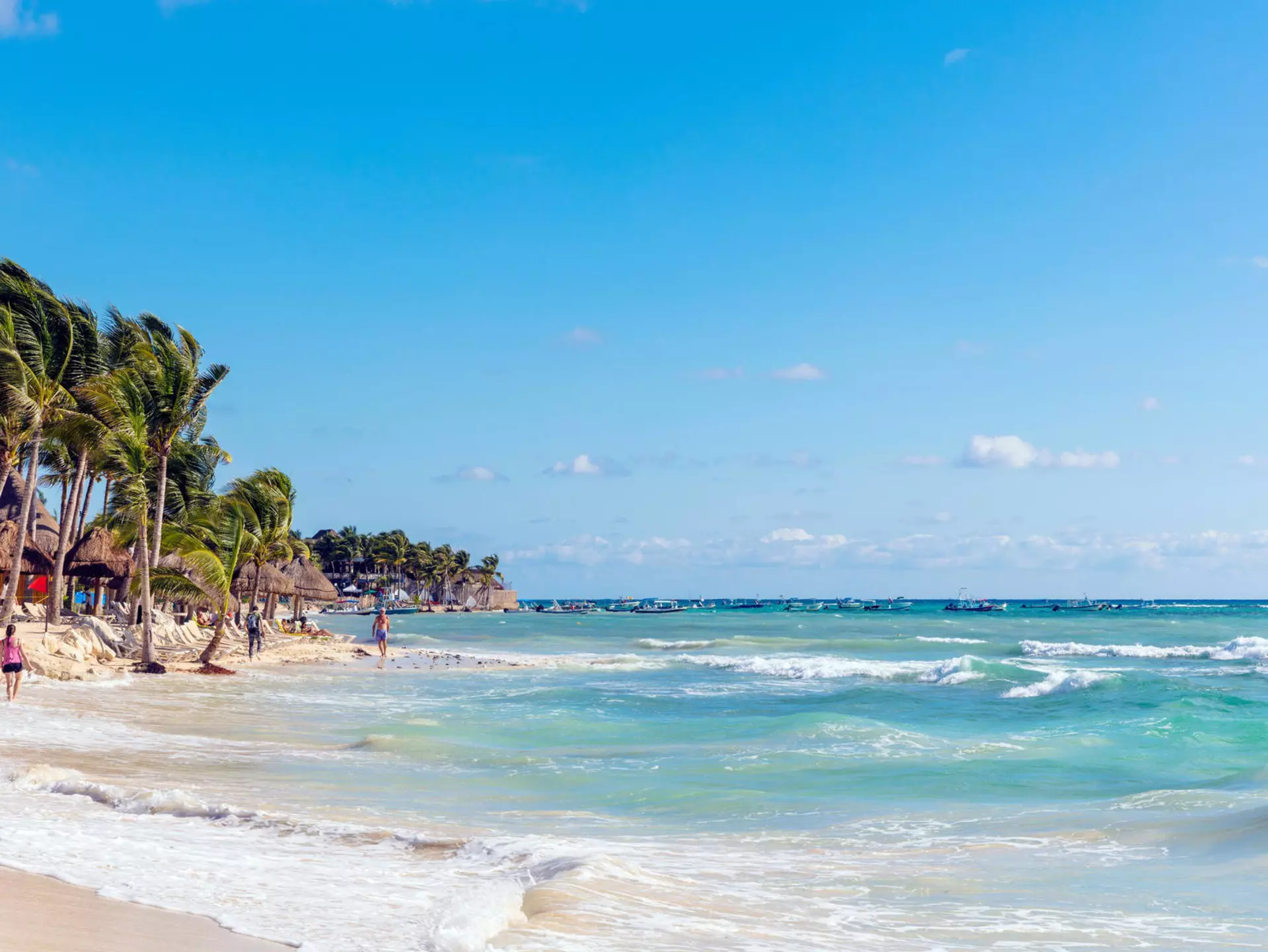 White sand beach in Playa del Carmen, Riviera Maya, Mexico