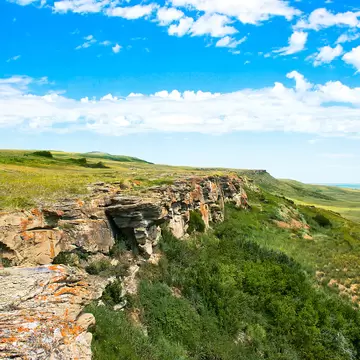 Canadian Prairie at Head-Smashed-In Buffalo Jump world heritage site in Southern Alberta, Canada; Shutterstock ID 97797887; full: 65050; gl: 65050; netsuite: poi; your: Barbara Di Castro