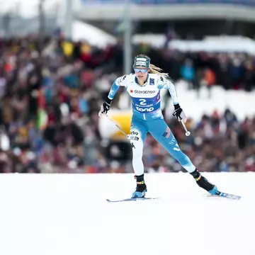 Diggins in action at the Nordic World Ski Championships. Modica/NordicFocus, via Jessie Diggins