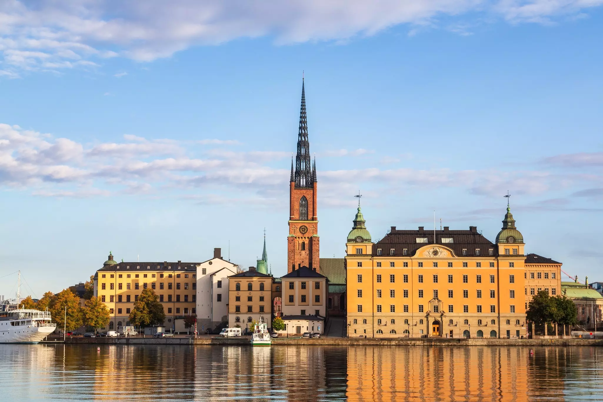 View across the water to Gamla Stan, the old town in Stockholm, Sweden.