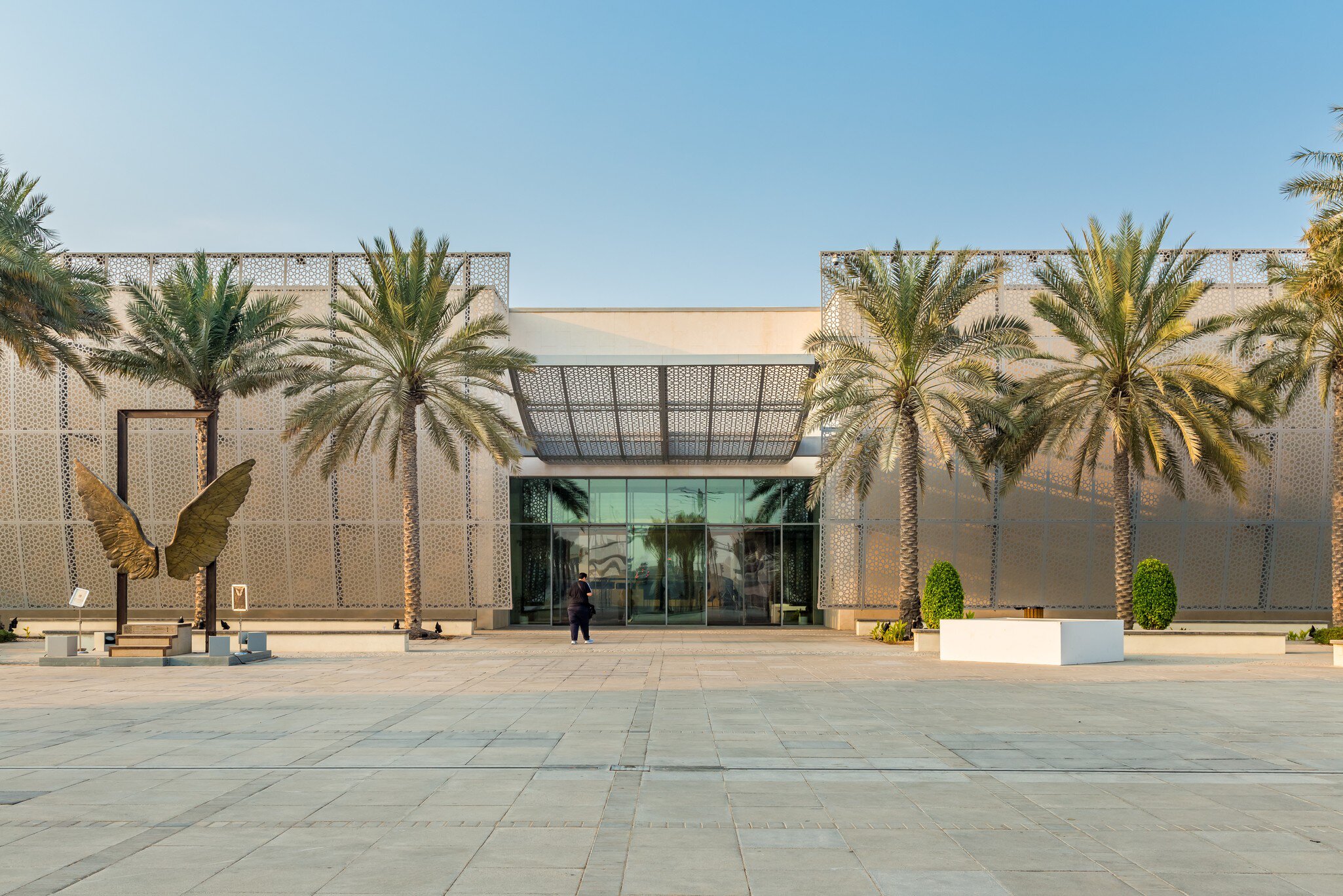 Abu Dhabi, United Arab Emirates, October 7, 2018: Manarat Al Saadiyat.Manarat, a high-tech center for interactive, local cultural displays & international exhibitions, plus theater.  License Type: media  Download Time: 2023-11-20T02:04:02.000Z  User: mvm_lonelyplanet  Is Editorial: Yes  purchase_order:   