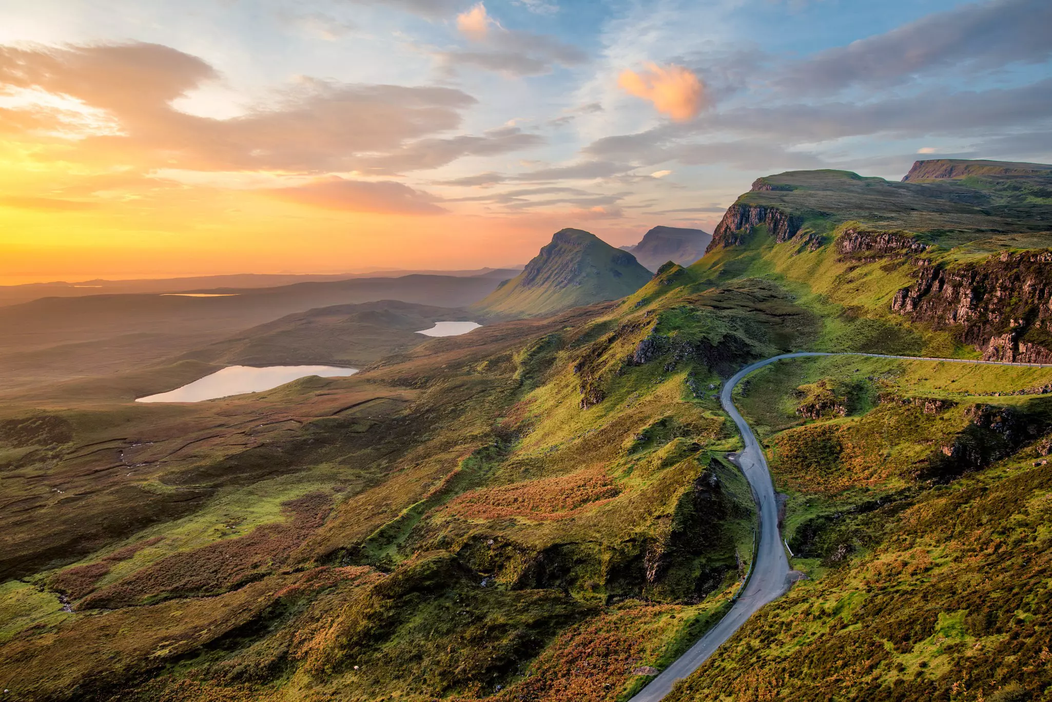 Sunrise at Quiraing on the Isle of Skye, Scotland.
