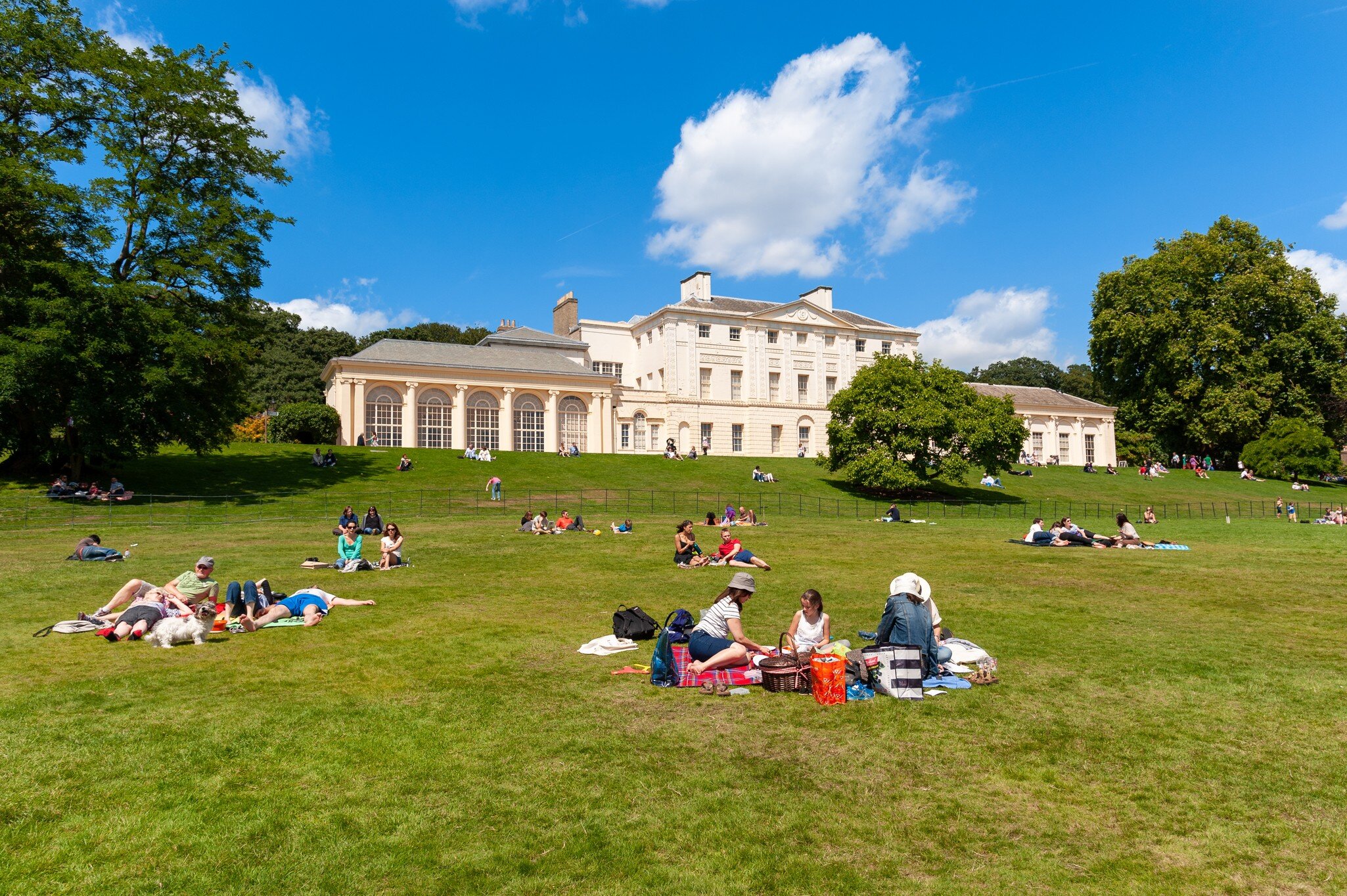 LONDON - JULY 24, 2011: People having picnics at Kenwood House, Hampstead Heath