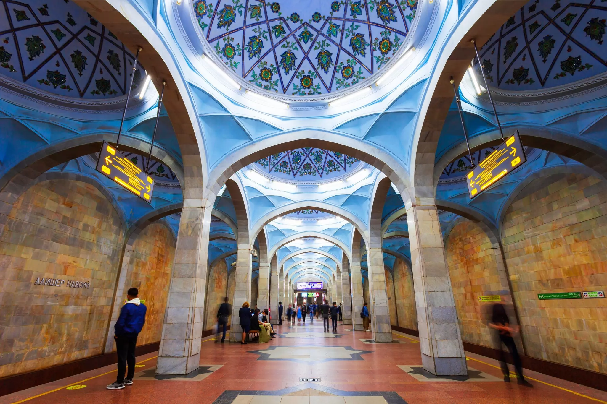 The decorative Alisher Navoiy station of the Tashkent Metro