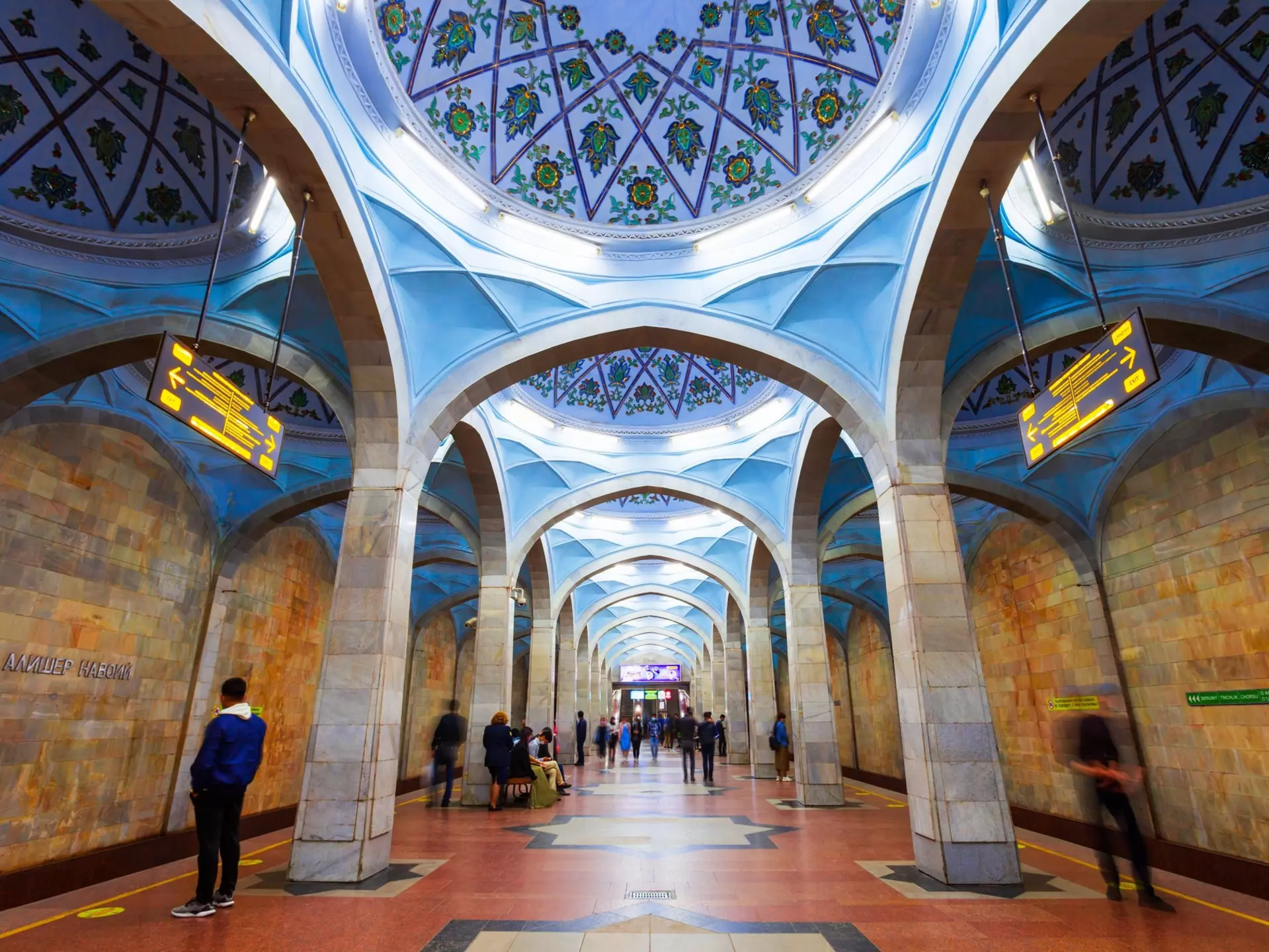The decorative Alisher Navoiy station of the Tashkent Metro
