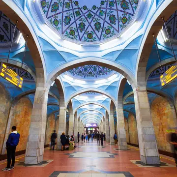 The decorative Alisher Navoiy station of the Tashkent Metro