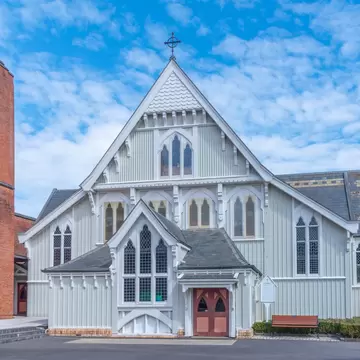 Exterior view of St Mary’s-in-Holy-Trinity, a church in Auckland, New Zealand.