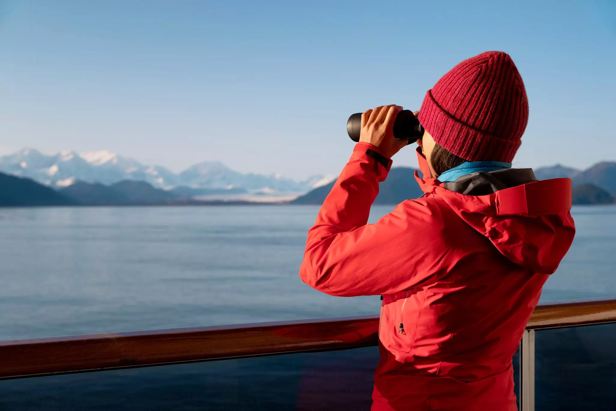 A woman on a boat adventure.