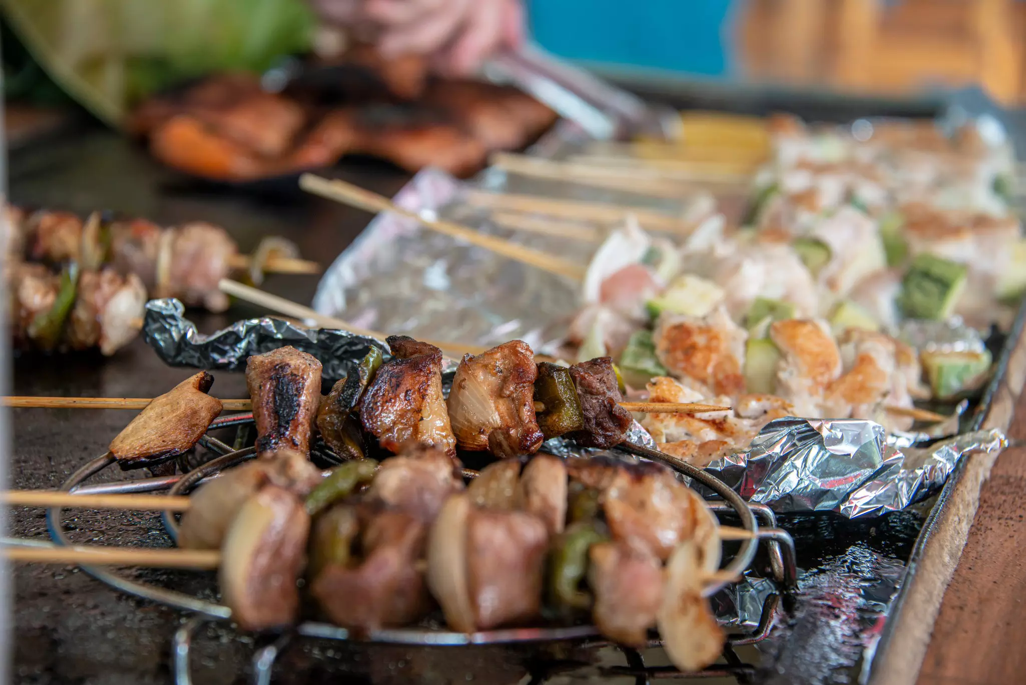 Grilled meat for sale at a stall near the Poas volcano in Costa Rica. 