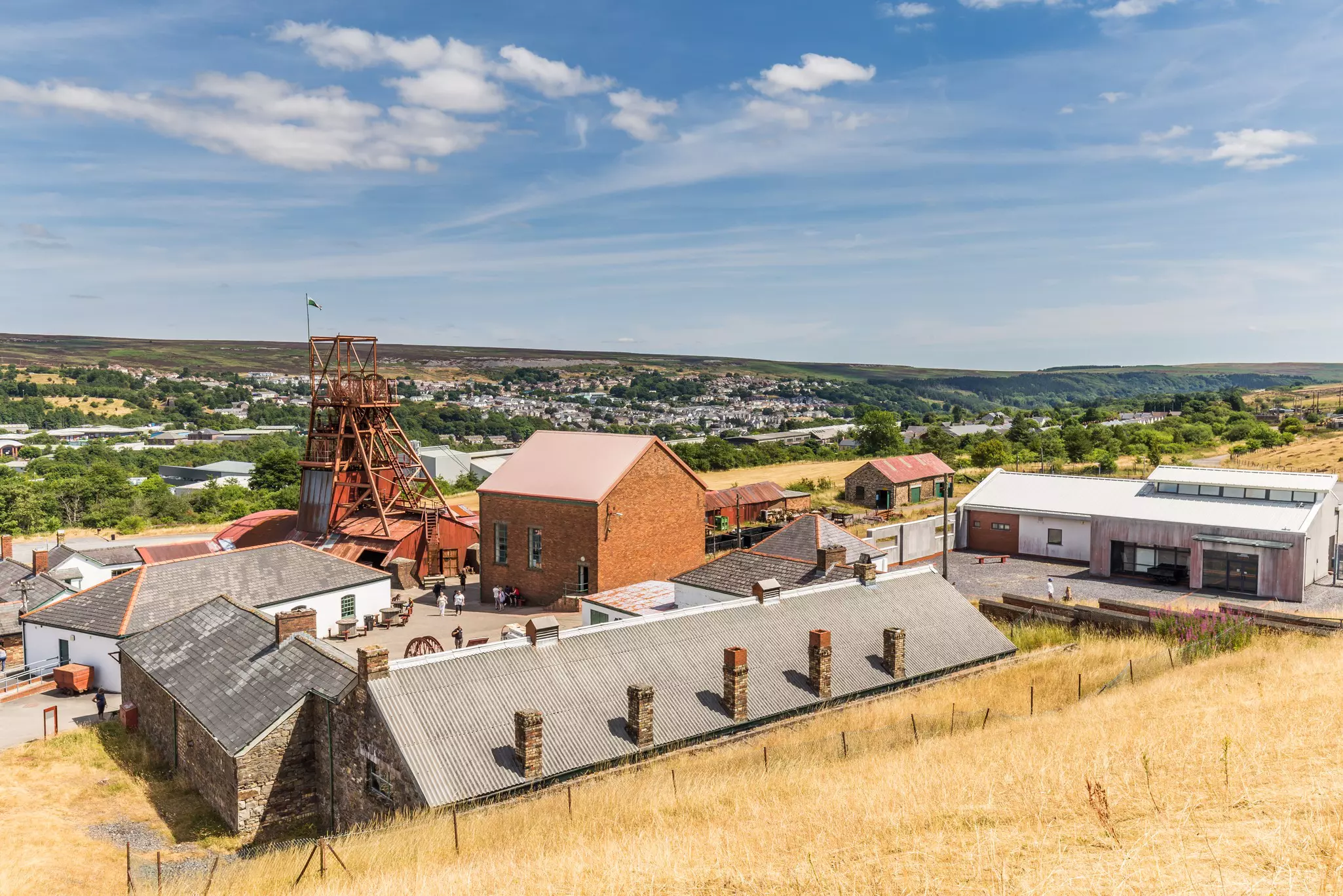View over the Big Pit National Coal Museum in Wales, UK.