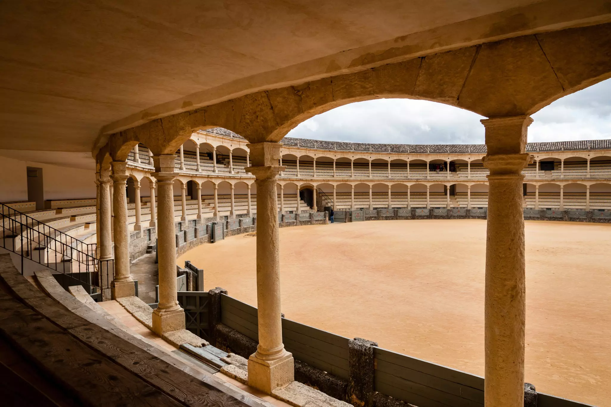 RONDA, SPAIN - MAY 20, 2012: The Bullring of Ronda is one of the oldest operational bullrings.  There are two layers of seating with five raised rows and 136 pillars on May 20, 2012 in Ronda, Spain.
202648129
andalucia, andalusia, architecture, arena, barn, blue, bull, bull-fighting, bullfight, bullring, cliff, coffee, color, copy, costa, culture, de, del, europe, famous, heat, horizontal, hotel, image, malaga, nature, no, old, outdoors, people, place, plaza, ravine, rock, ronda, sand, seats, sevilla, space, spain, stadium, summer, toros, tourist, town, traditional, valley, village, yellow