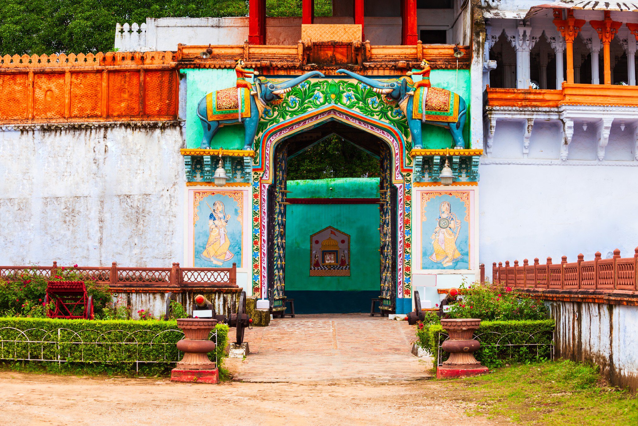 Gateway of Kotah Garh, a City Palace located in Kota city in Rajasthan state of India.