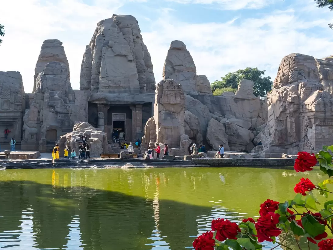 Kangra, Palampur, Himachal Pradesh. View of The Masrur Temples, also referred to as Masroor Temples or rock cut Temples at Masrur.