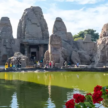 Kangra, Palampur, Himachal Pradesh. View of The Masrur Temples, also referred to as Masroor Temples or rock cut Temples at Masrur.
