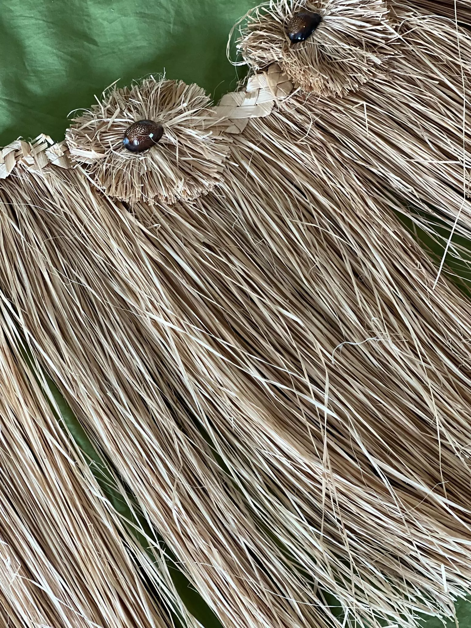 Sarah Stocking's skirt made from banana tree bark on Rapa Nui