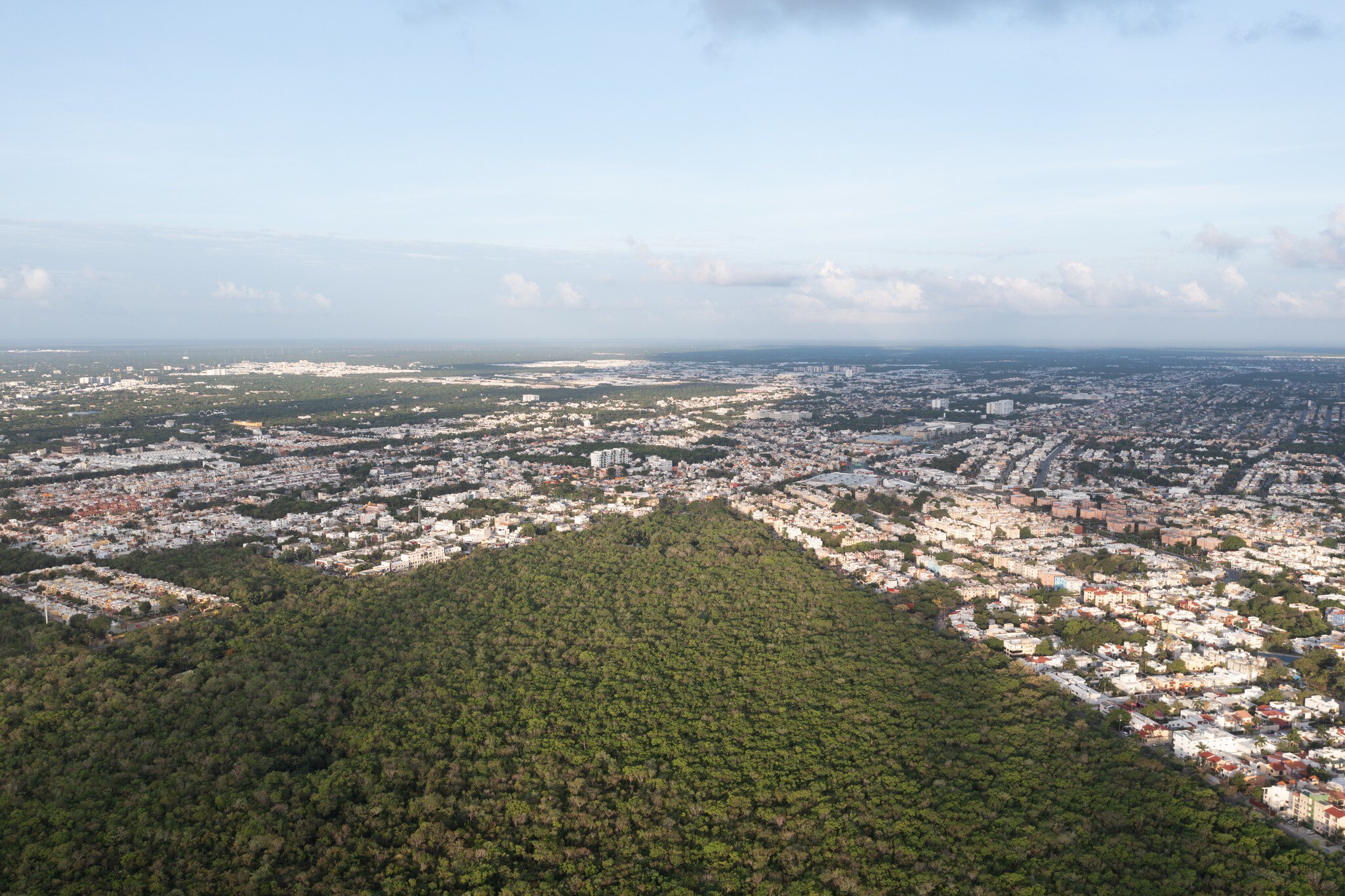 Aerial view of Parque Kabah in Cancún, Mexico.