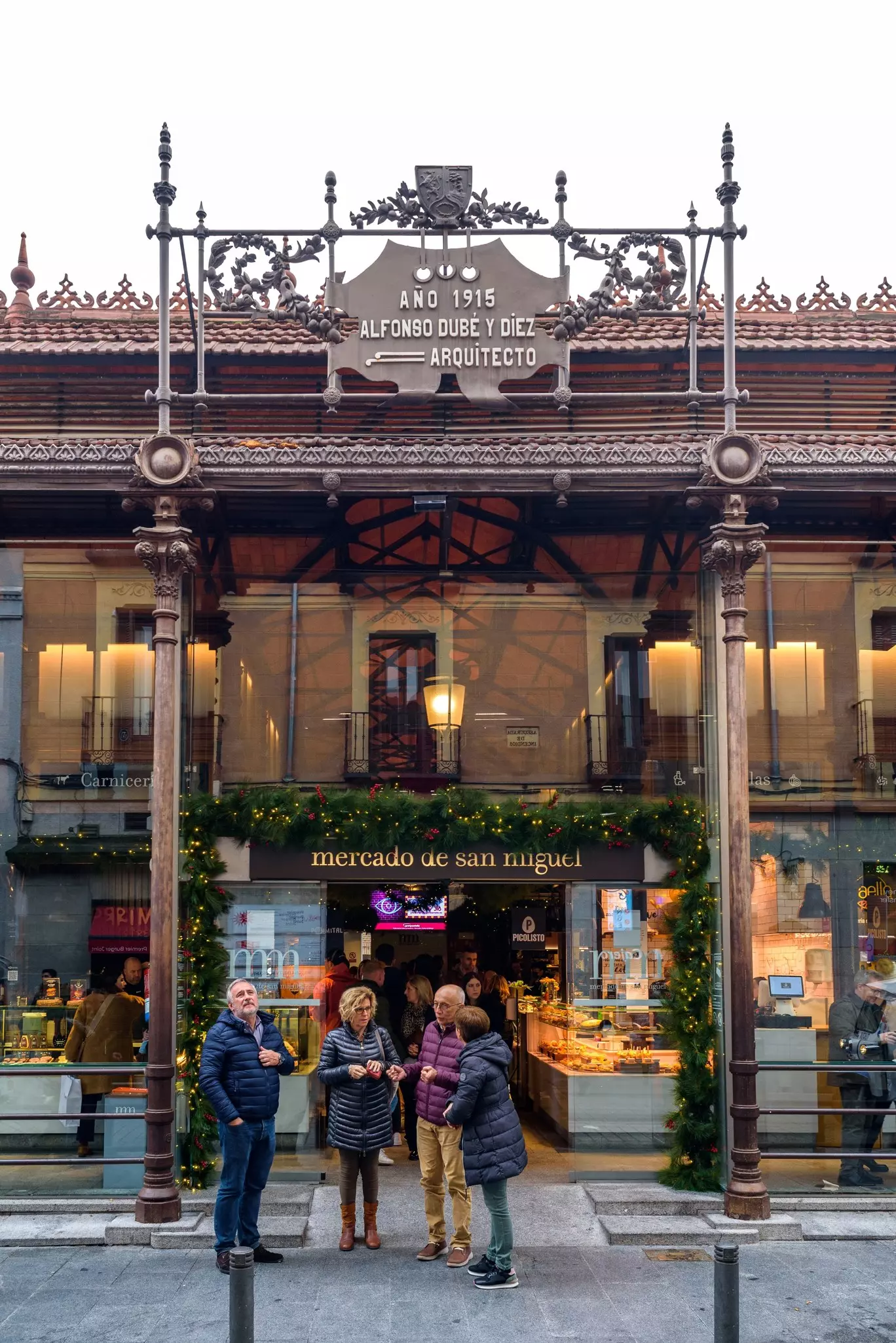 Crowds and stalls in Madrid's Mercado San Miguel