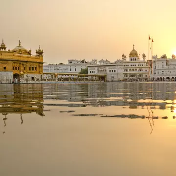 Golden Temple at sunset.