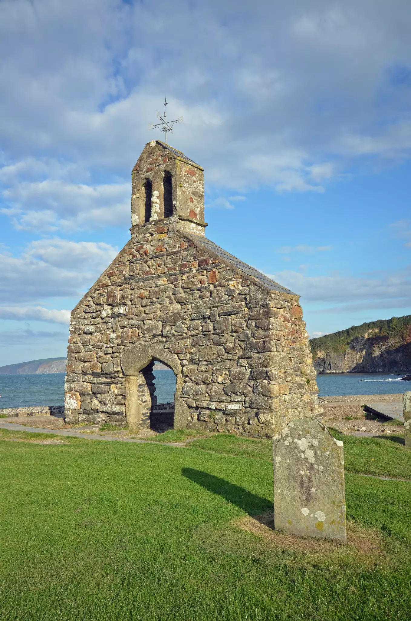 The ruins of a coastal chapel
