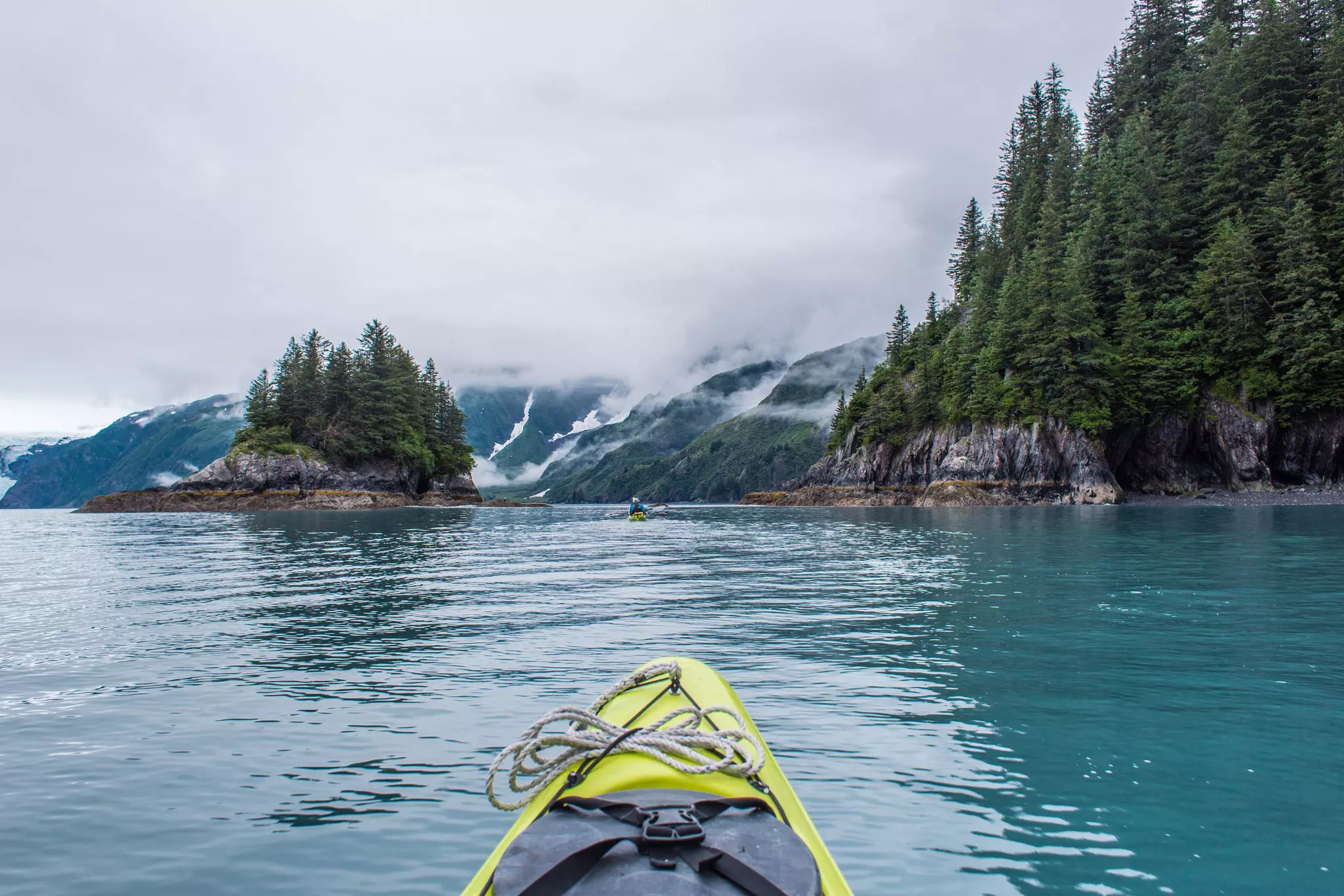 Kayaking near Seward, Alaska. In Kenai Peninsula.