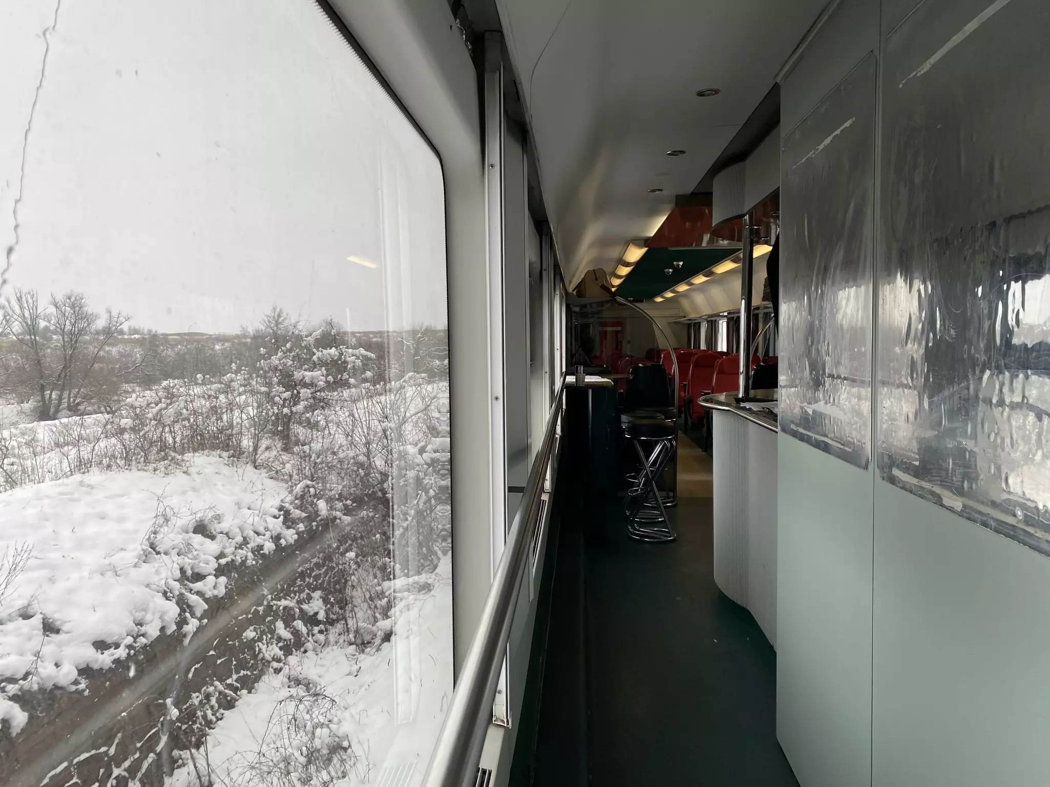 The Dacia’s dining car, which gets attached during the journey © Monisha Rajesh