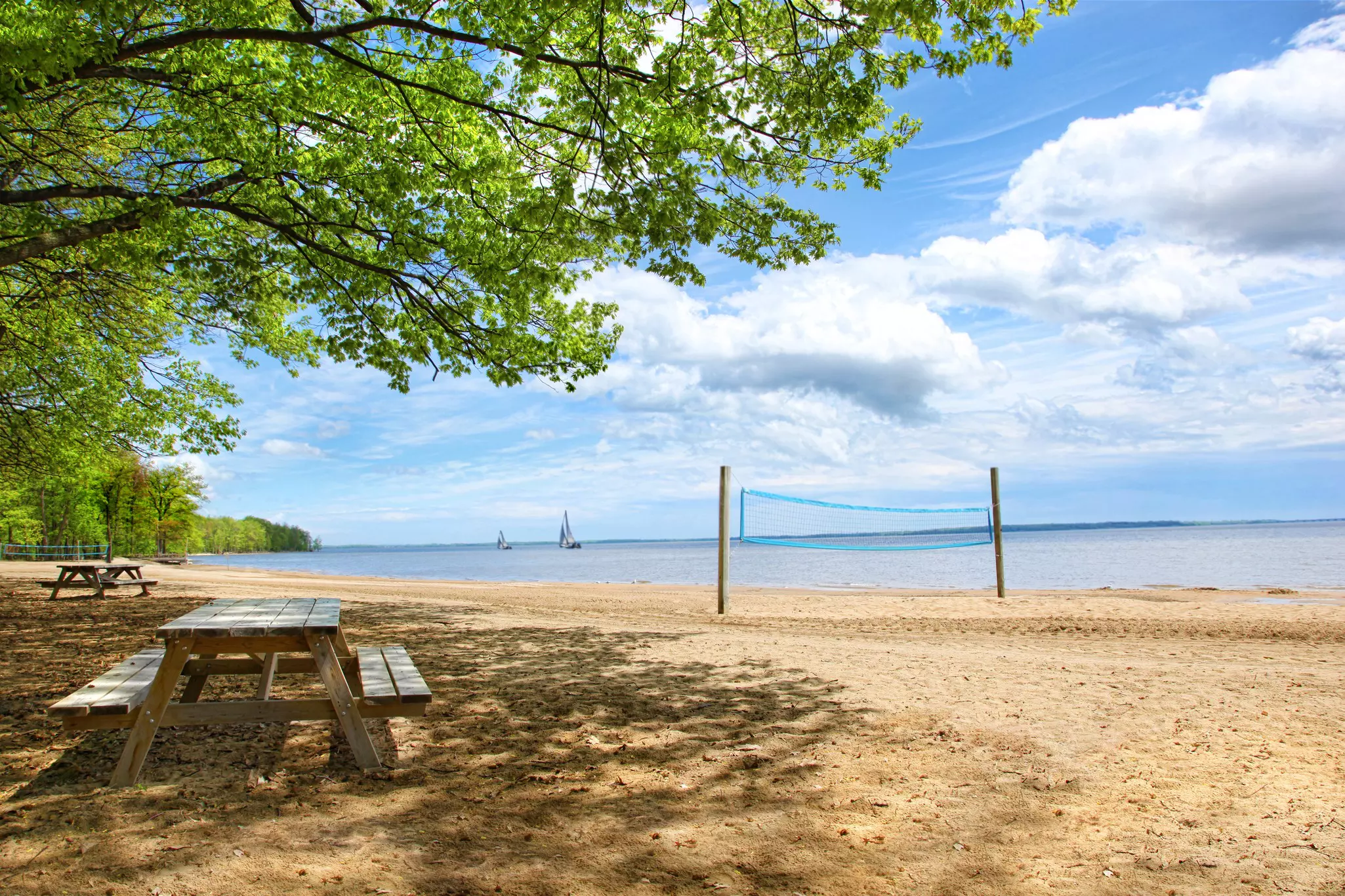 Morning sun on Oka beach, Quebec