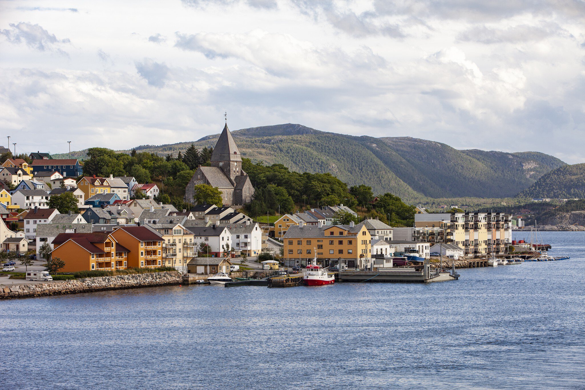 Hammerfest with church in the north of Norway