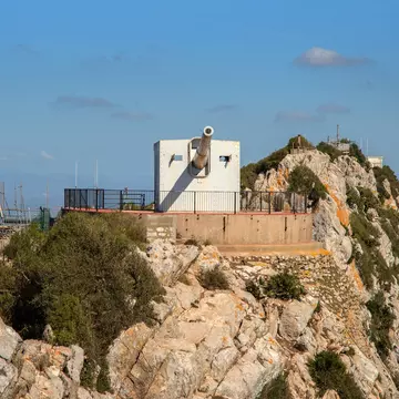 View of the artillery gun at O'Hara's Battery in Gibraltar.