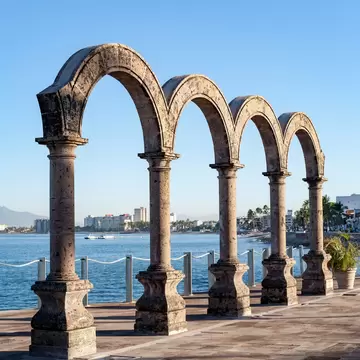 View of Los Arcos in Puerto Vallarta, Mexico.