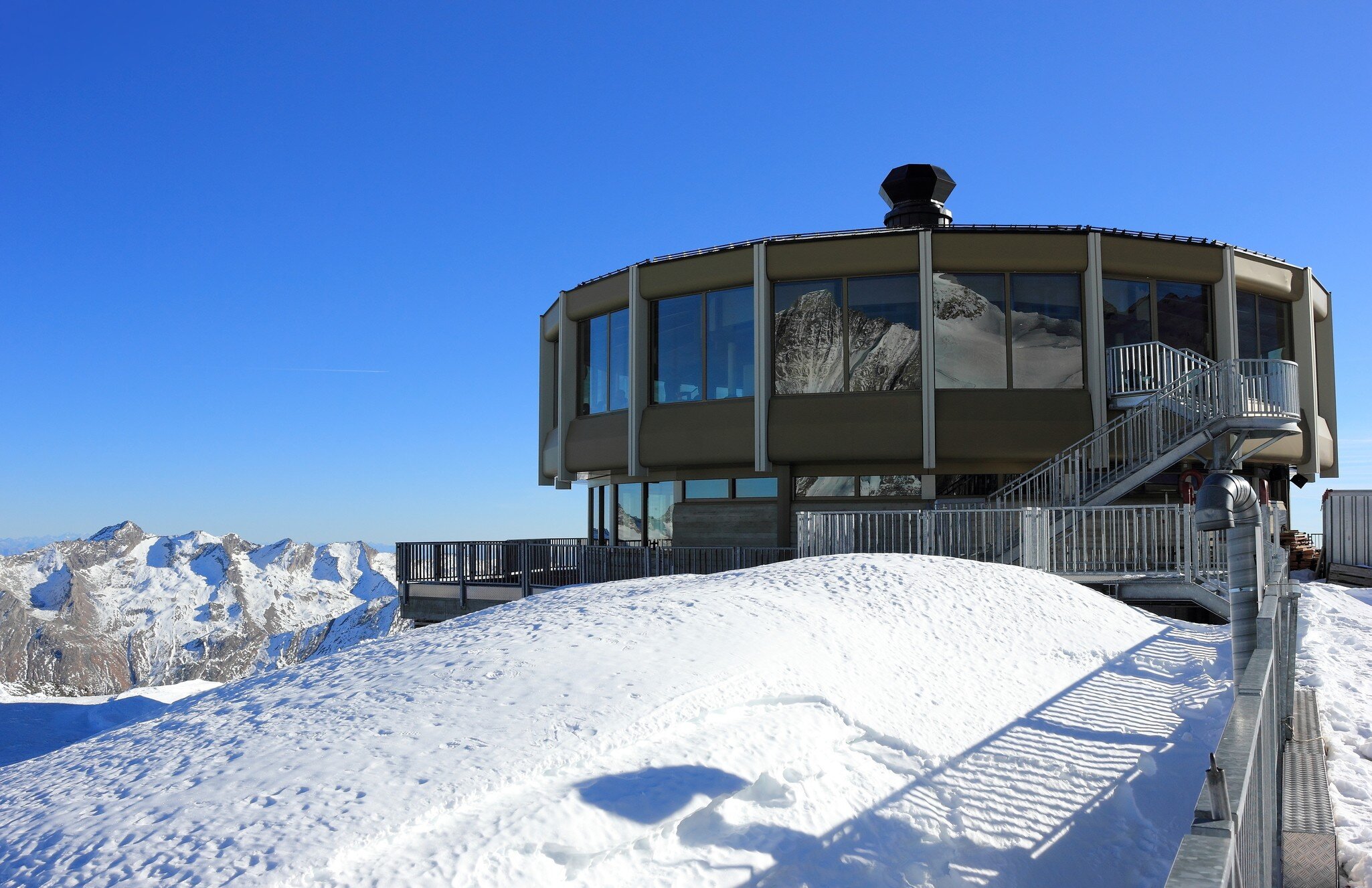 The world's highest revolving restaurant. Mittelallalin Station, Switzerland.