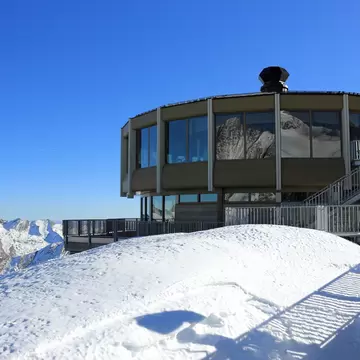 The world's highest revolving restaurant. Mittelallalin Station, Switzerland.