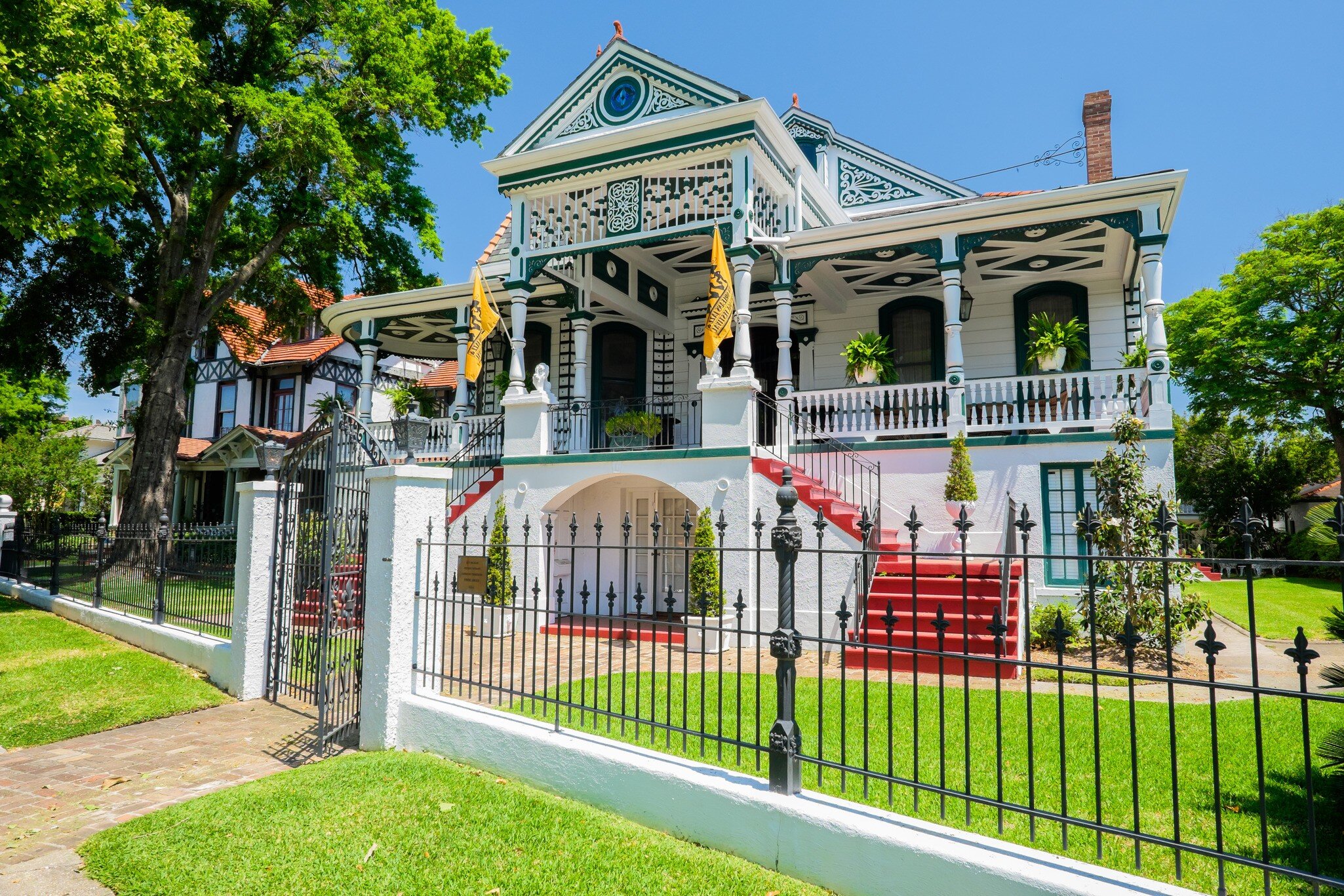 NEW ORLEANS, LOUISIANA USA - MAY 2, 2014: Beautifully restored and decorated southern style home from the Esplanade Avenue area in New Orleans, Louisiana.