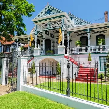 NEW ORLEANS, LOUISIANA USA - MAY 2, 2014: Beautifully restored and decorated southern style home from the Esplanade Avenue area in New Orleans, Louisiana.