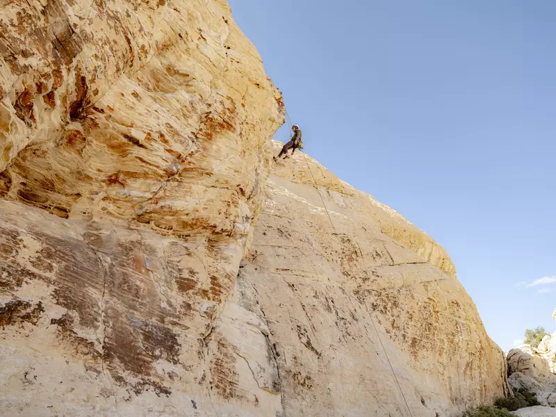 Alex Fletcher and Matt Geraci climb in Red Rock Canyon National Conservation Area