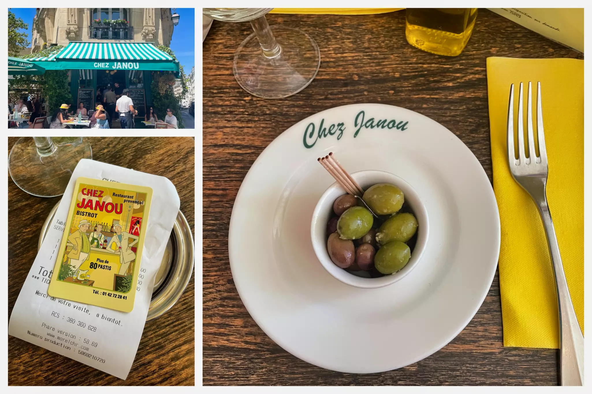 A snack of olives before our meal at Chez Janou © Stephanie Ong