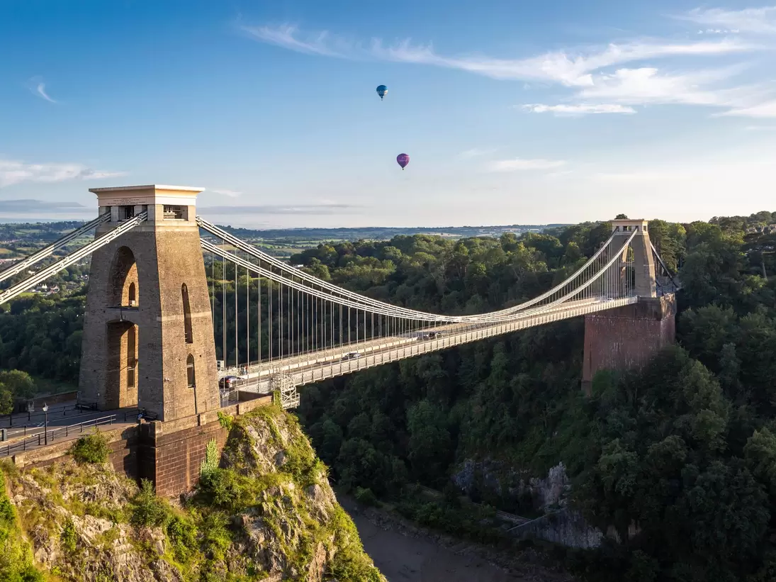 The Clifton Suspension Bridge, which spans the Avon Gorge and the River Avon.