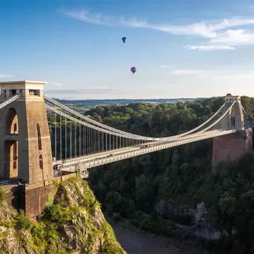 The Clifton Suspension Bridge, which spans the Avon Gorge and the River Avon.